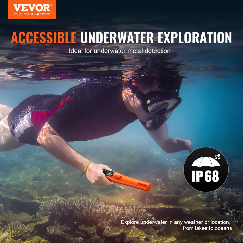 Metal Detector Pinpointer, IP68 Fully Waterproof Handheld Pin Pointer Wand
