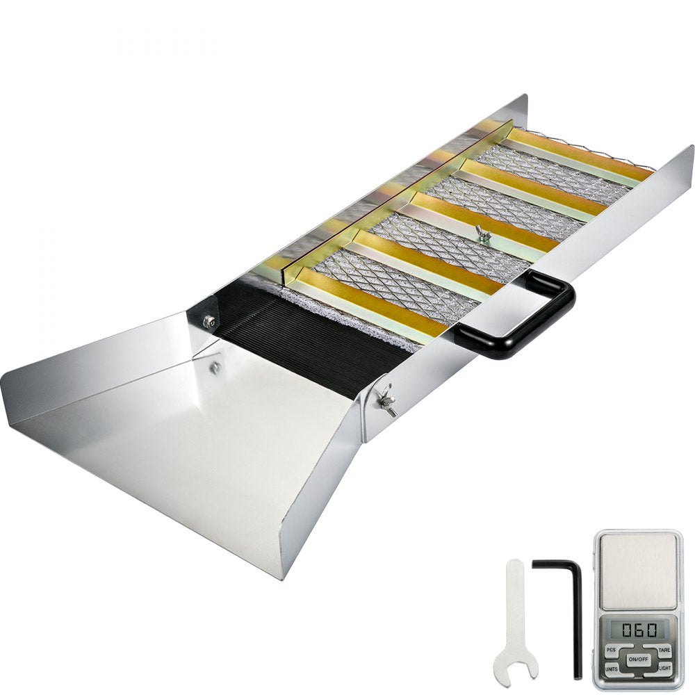 Aluminum Alloy Sluice Box, Lightweight Gold Sluice Equipment, Portable Sluice Boxes w/Miner's Moss, River, Creek, Gold Panning, Prospecting, Dredging