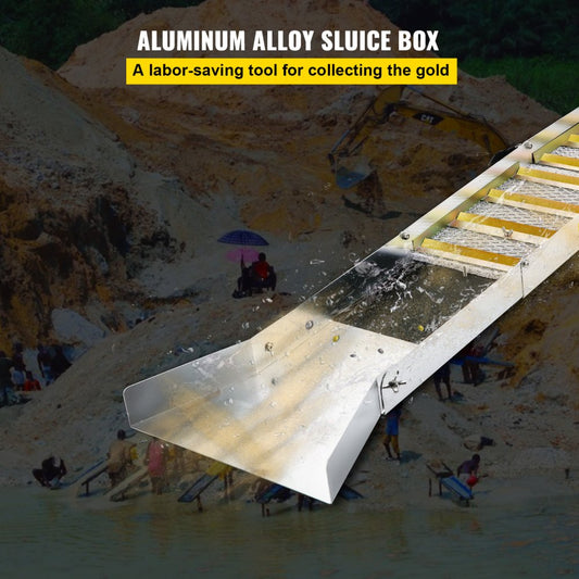 Folding Aluminum Alloy Sluice Box, Compact 50" Sluice Boxes for Gold, Lightweight Gold Sluice Equipment
