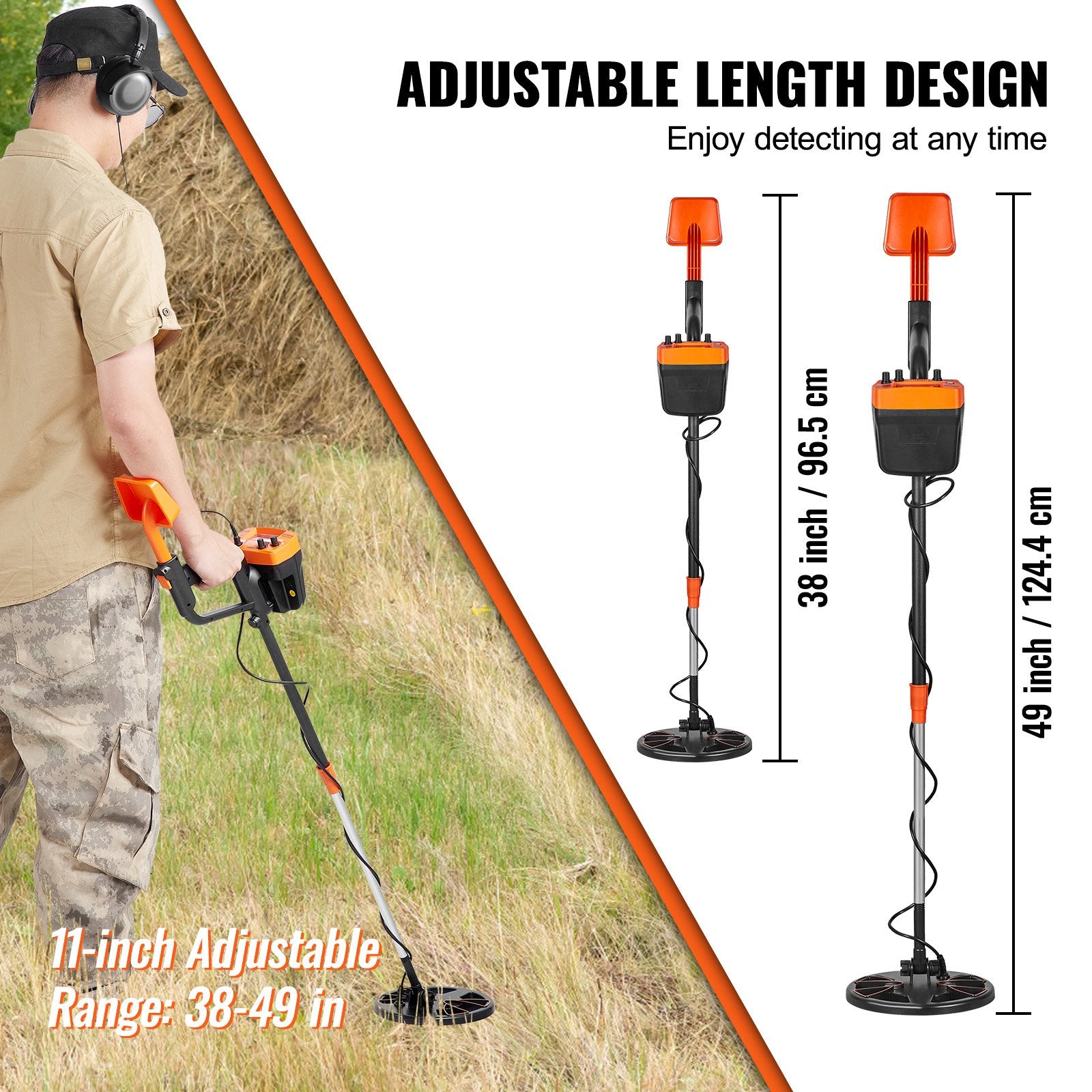 Metal Detector for Adults & Kids, 8 Inch Waterproof Search Coil with High Accuracy Pointer Display