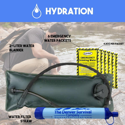 2 Person 5 Day Survival Bags with Survival Kit Tools and Camping Equipment