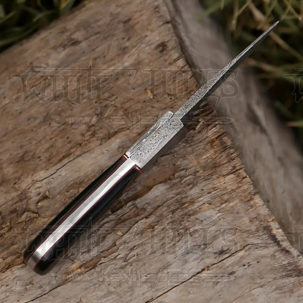 7.25” Handmade Forged Damascus Steel Full Tang Skinner Knife - Buffalo Horn Handle