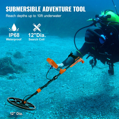 Waterproof Metal Detector, Professional Rechargeable Gold Detector for Detecting Gold Treasure Hunting