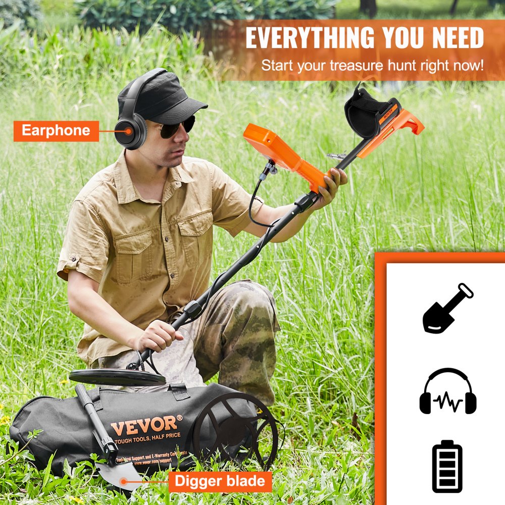 Waterproof Metal Detector, Professional Rechargeable Gold Detector for Detecting Gold Treasure Hunting